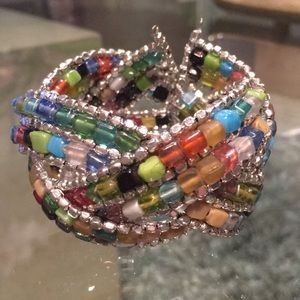 NWOT Beaded multi colored cuff.